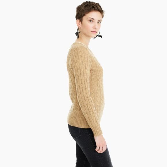 J. Crew Cashmere Cable-knit Sweater Camel - Picture 3 of 8
